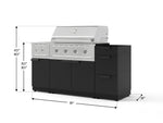 NewAge Outdoor Kitchens Outdoor Grill Island Stainless-Steel 5-Piece Cabinet Set with 3-Drawer, Grill Cabinet, Side Burner and Performance Grill - (Natural Gas) 