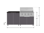 NewAge Outdoor Kitchens Aluminum 4-Piece Cabinet Set with Caster and 2 Door, Grill Cabinet, Performance Grill, Countertop-72442-Garage Giant 