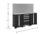 NewAge Garage Cabinets Bold Series 4-Piece Cabinet Set with Tool, Base Cabinets, Slatwall Backsplash and Worktop-63015-Garage Giant 