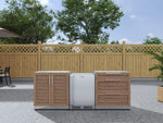 NewAge Outdoor Kitchens Stainless Steel 3-Piece Cabinet Set with 3-Drawer, 2-Door Cabinet and Fridge-67585-Garage Giant 
