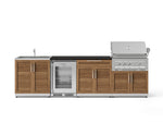 NewAge Outdoor Kitchens Stainless Steel 6-Piece Cabinet Set with Sink, Bar, Grill Cabinet, Platinum Grill, Countertop and Fridge-72036-Garage Giant 