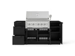 NewAge Outdoor Kitchens Outdoor Grill Island Stainless-Steel 5-Piece Cabinet Set with 1 Door, 3 Drawer, Grill Cabinet and Platinum Grill - (Natural Gas) 