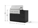 NewAge Outdoor Kitchens Outdoor Grill Island Stainless-Steel 3-Piece Cabinet Set with 3-Drawer, Grill Cabinet and Platinum Grill - (Liquid Propane) 