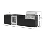 NewAge Outdoor Kitchens Stainless Steel 6-Piece Cabinet Set with Sink, Bar, Grill Cabinet, Performance Grill, Countertop and Glass Door Fridge-73749-Garage Giant 