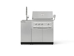 NewAge Outdoor Kitchens Outdoor Grill Island Stainless-Steel 3-Piece Cabinet Set with Sink, Grill Cabinet and Platinum Grill-75276-Garage Giant 