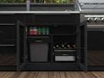 NewAge Outdoor Kitchens Aluminum 7-Piece Cabinet Set with 3-Drawer, Bar, Grill Cabinet, Performance Grill, Countertops and Glass Door Fridge-71399-Garage Giant 
