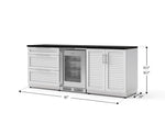 NewAge Outdoor Kitchens Stainless Steel 5-Piece Cabinet Set with 3-Drawer, 2-Door Cabinet, Countertops and Fridge-73859-Garage Giant 