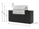 NewAge Outdoor Kitchens Outdoor Grill Island Stainless-Steel 5-Piece Cabinet Set with Sink, 1 Door, Grill Cabinet, Platinum Grill and Stainless Steel Countertop - (Liquid Propane) 