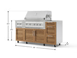 NewAge Outdoor Kitchens Outdoor Grill Island Stainless-Steel Louvered Doors 6-Piece Cabinet Set with Casters and 3-Drawer, Grill Cabinet, Platinum Grill, Dual Side Burner, Countertop-74888-Garage Giant 