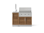 NewAge Outdoor Kitchens Outdoor Grill Island Stainless-Steel Louvered Doors 3-Piece Cabinet Set with Sink, Grill Cabinet and Performance Grill-75354-Garage Giant 