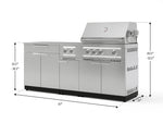 NewAge Outdoor Kitchens Stainless Steel 6-Piece Cabinet Set with Platinum Grill, Dual Side Burner, Bar and Grill Cabinet and Stainless Steel Countertop.-71548-Garage Giant 