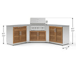NewAge Outdoor Kitchens Stainless Steel 7-Piece Cabinet Set with 2 Door, Bar, Corner, Grill Cabinet, Platinum Grill, and Countertops 