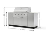 NewAge Outdoor Kitchens Outdoor Grill Island Stainless-Steel 5-Piece Cabinet Set with Sink, 1 Door, Grill Cabinet, Performance Grill and Stainless Steel Countertop - (Natural Gas) 