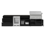NewAge Outdoor Kitchens Aluminum 7-Piece Cabinet Set with 3-Drawer, Bar, Grill Cabinet, Platinum Grill, Countertops and Glass Door Fridge-73586-Garage Giant 