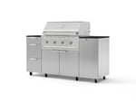 NewAge Outdoor Kitchens Outdoor Grill Island Stainless-Steel 6-Piece Cabinet Set with Casters 1 Door, 3 Drawer, Grill Cabinet, Performance Grill and Dekton in Sirius Countertops - (Liquid Propane) | Garage Giant 