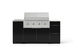 NewAge Outdoor Kitchens Outdoor Grill Island Aluminum 5-Piece Cabinet Set with Sink, 3 Drawer, Grill Cabinet, Performance Grill and Stainless Steel Countertop - (Liquid Propane) 