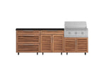 NewAge Outdoor Kitchens Stainless Steel 5-Piece Cabinet Set with Casters and 3 Drawer, Bar, Grill Cabinet, Performance Grill, Countertop-72591-Garage Giant 