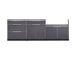 NewAge Outdoor Kitchens 4-Piece Cabinet Set in Slate Gray with Covers-65307-Garage Giant 