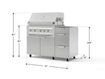 NewAge Outdoor Kitchens Outdoor Grill Island Stainless-Steel 3-Piece Cabinet Set with Casters and 3-Drawer, Grill Cabinet and Platinum Grill - (Liquid Propane) 