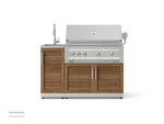 NewAge Outdoor Kitchens Outdoor Grill Island Stainless-Steel Louvered Doors 3-Piece Cabinet Set with Sink, Grill Cabinet and Platinum Grill-73976-Garage Giant 