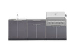 NewAge Outdoor Kitchens Aluminum 5-Piece Cabinet Set with Bar, Sink, Grill Cabinet, Platinum Grill, and Countertop-71079-Garage Giant 