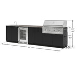 NewAge Outdoor Kitchens Stainless Steel 6-Piece Cabinet Set with Sink, Bar, Grill Cabinet, Performance Grill, Countertop and Glass Door Fridge-73820-Garage Giant 