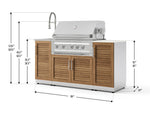NewAge Outdoor Kitchens Outdoor Grill Island Stainless-Steel 5-Piece Cabinet Set with Sink, 1 Door, Grill Cabinet, Platinum Grill and Stainless Steel Countertop - (Natural Gas) 