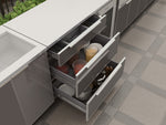 NewAge Outdoor Kitchens Aluminum 6-Piece Cabinet Set with 3 Drawer, Grill Cabinet, Platinum Griddle, Grill and Countertop-75166-Garage Giant 