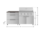 NewAge Outdoor Kitchens Stainless Steel 4-Piece Cabinet Set with Casters and 3 Drawer, Grill Cabinet, Performance Grill, Countertop-72176-Garage Giant 