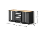 NewAge Garage Cabinets Bold XL Series 4PC Garage Cabinetry Set, 20-24 Gauge Steel, Fully Welded, 72" W x 18" D x 35.75" H-64580-Garage Giant 