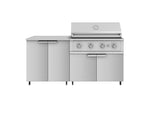 NewAge Outdoor Kitchens Stainless Steel 4-Piece Cabinet Set with Caster and 2 Door, Grill Cabinet, Performance Grill, Countertop-72527-Garage Giant 