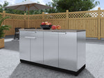 NewAge Outdoor Kitchens Stainless Steel 4-Piece Cabinet Set with 2 Door, Grill Cabinet, Performance Grill and Countertop-71806-Garage Giant 