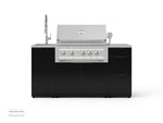 NewAge Outdoor Kitchens Outdoor Grill Island Aluminum 5-Piece Cabinet Set with Sink, 3 Drawer, Grill Cabinet, Platinum Grill and Stainless Steel Countertop 