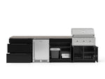 NewAge Outdoor Kitchens Aluminum 7-Piece Cabinet Set with 3-Drawer, Bar, Grill Cabinet, Performance Grill, Countertops and Stainless Steel Door Fridge-73641-Garage Giant 