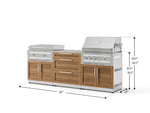 NewAge Outdoor Kitchens Stainless Steel Louvered Doors 6-Piece Cabinet Set with 3 Drawer, Grill Cabinet, Platinum Griddle, Grill and Countertop-75149-Garage Giant 