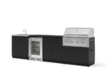 NewAge Outdoor Kitchens Stainless Steel 6-Piece Cabinet Set with Sink, Bar, Grill Cabinet, Performance Grill, Countertop and Glass Door Fridge-73750-Garage Giant 
