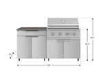 NewAge Outdoor Kitchens Stainless Steel 4-Piece Cabinet Set with Caster and Bar, Grill Cabinet, Platinum Grill, and Countertop-72283-Garage Giant 