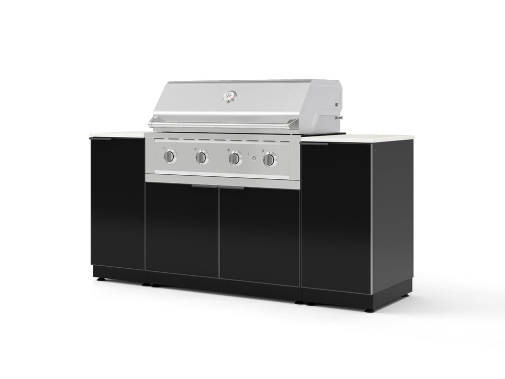 NewAge Outdoor Kitchens Outdoor Grill Island Aluminum 6-Piece Cabinet Set with 1 Door, Grill Cabinet, Performance Grill and Countertops - (Natural Gas) | Garage Giant