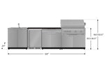 NewAge Outdoor Kitchens Stainless Steel 6-Piece Cabinet Set with Sink, Bar, Grill Cabinet, Platinum Grill, Countertop and Fridge-72002-Garage Giant 