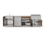 NewAge Outdoor Kitchens Stainless Stee Louvered Door 6-Piece Cabinet Set with Sink, Bar, Grill Cabinet, Platinum Griddle, Countertop and Stainless Steel Door Fridge-75132-Garage Giant 