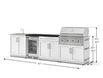 NewAge Outdoor Kitchens Stainless Steel 6-Piece Cabinet Set with Sink, Bar, Grill Cabinet, Performance Grill, Countertop and Glass Door Fridge-73774-Garage Giant 