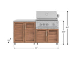 NewAge Outdoor Kitchens Stainless Steel 4-Piece Cabinet Set with Caster and 2 Door, Grill Cabinet, Platinum Grill, Countertop-72543-Garage Giant 