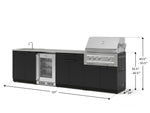 NewAge Outdoor Kitchens Stainless Steel 6-Piece Cabinet Set with Sink, Bar, Grill Cabinet, Platinum Grill, Countertop and Glass Door Fridge-71467-Garage Giant 