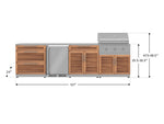 NewAge Outdoor Kitchens Stainless Steel 7-Piece Cabinet Set with 3-Drawer, Bar, Grill Cabinet, Performance Grill, Countertops and Fridge-67892-Garage Giant 