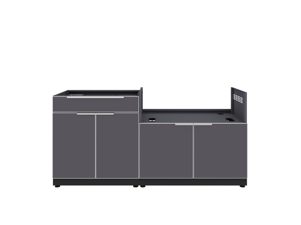 NewAge Outdoor Kitchens Aluminum 2-Piece Cabinet set with Bar and Grill Cabinet-67594-Garage Giant