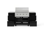 NewAge Outdoor Kitchens Outdoor Grill Island Aluminum 6-Piece Cabinet Set with Casters 3 Drawers, Grill Cabinet, Performance Grill, Countertops 
