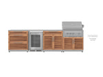 NewAge Outdoor Kitchens Stainless Steel 4-Piece Cabinet Set with 3-Drawer, Bar, Grill Cabinet and Fridge-67904-Garage Giant 