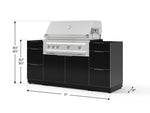 NewAge Outdoor Kitchens Outdoor Grill Island Aluminum 5-Piece Cabinet Set with 3 Drawers, Grill Cabinet and Platinum Grill - (Liquid Propane) 