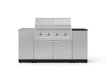 NewAge Outdoor Kitchens Outdoor Grill Island Stainless-Steel 5-Piece Cabinet Set with Sink, 1 Door, Grill Cabinet, Performance Grill and Stainless Steel Countertop - (Liquid Propane) 