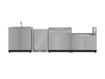 NewAge Outdoor Kitchens Stainless Steel 4-Piece Cabinet Set with Sink, Bar, Grill Cabinet and Fridge-66338-Garage Giant 